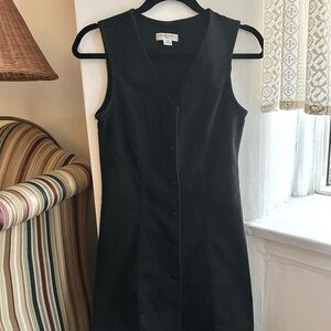 HABITUAL Jean Elegant Black Sleeveless Dress Button-Up